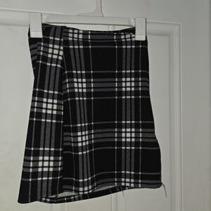 Plaid Black and White Women's Skirt